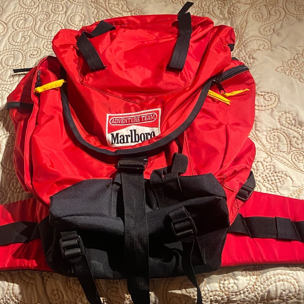 Marlboro Adventure Team Red and Black Backpack
